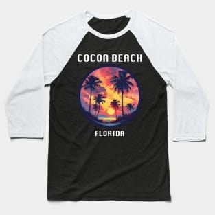 Cocoa Beach Florida (with White Lettering) Baseball T-Shirt